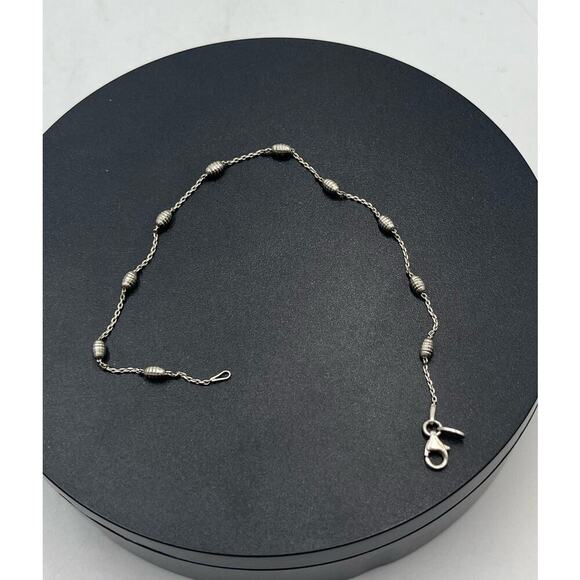 Signed Fine Sterling Silver 950 Large Bracelet or Small Anklet 2.44 grams, 9" - Picture 10 of 11